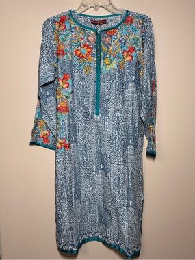 Khaadi Floral Embroidered 100% Cotton Tunic Dress